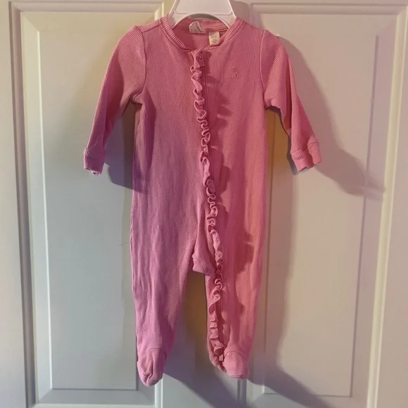 BABY GAP Ribbed Pink Ruffled Kids One Piece 3-6 months - Picture 2 of 7